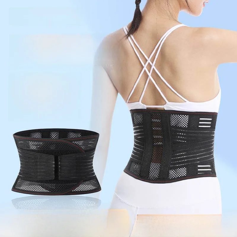 

Поддерживающий дышащий пояс для талии, фитнес-бандаж для бега, утягивающий пояс для живота со стальными пластинами, фиксация талии, спортивная защита