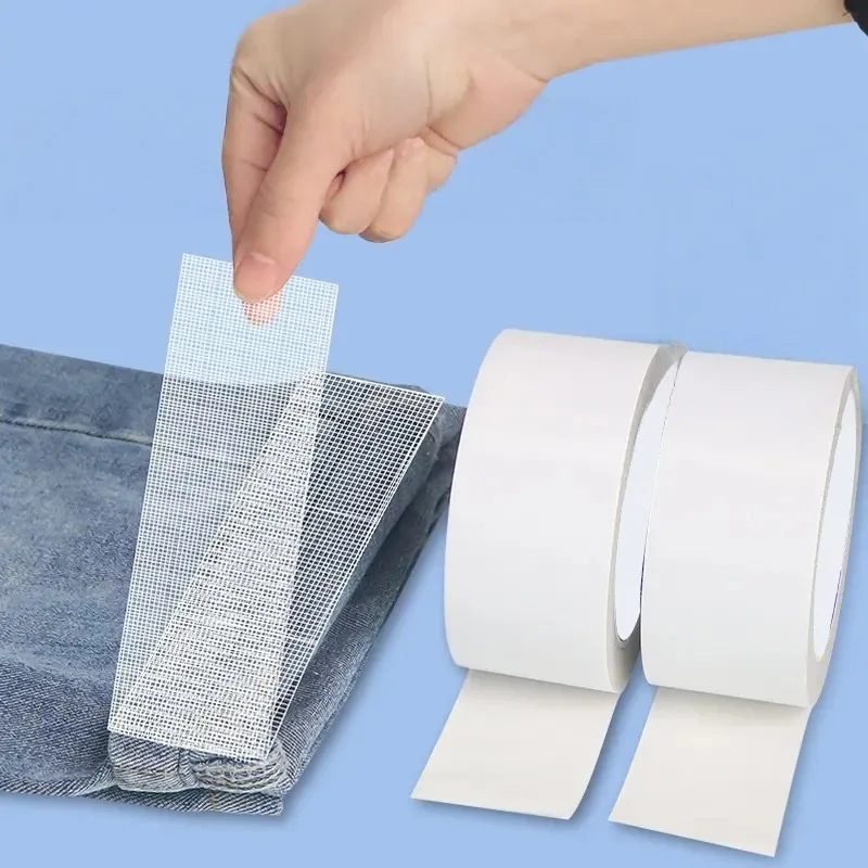 DIY Double Sided Pants Stickers Tape Strong Adhesive for Clothing Hem Cuffs Curtains DIY Craft No Sew Removable Stickers Roll