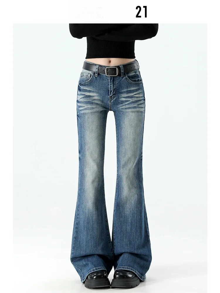 

Forever 2, американские ретро джинсы-колокольчики с низкой талией, женские утягивающие брюки, хлопковая эластичная дышащая повседневная одежда