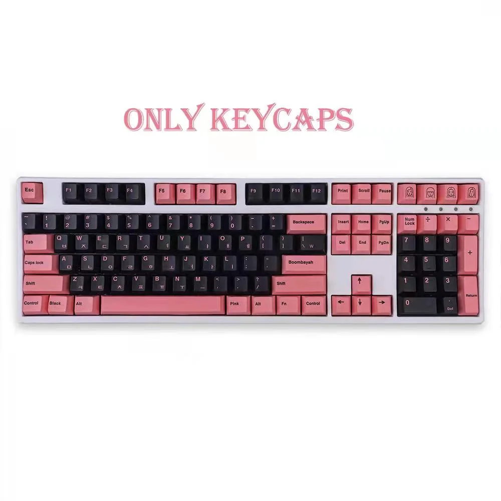 Gmk schwarz rosa pbt Tasten kappe, 129 Tasten Tasten kappen Kirsch profil Dye-Sub personal isierte gmk Tasten kappen für mechanische Tastatur