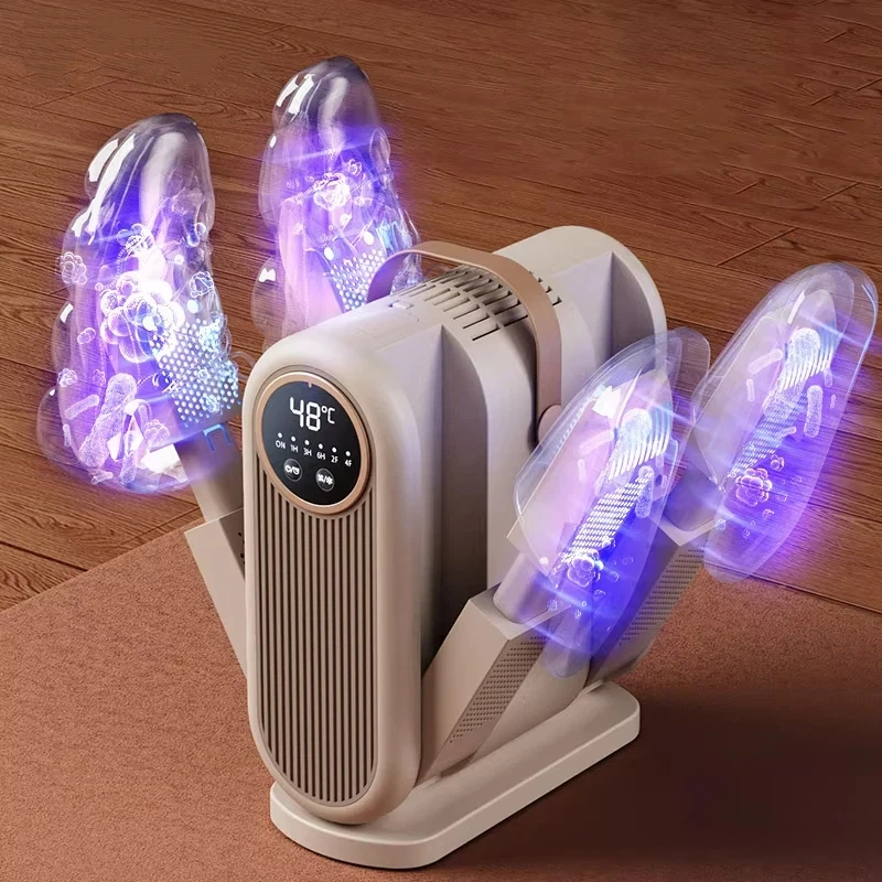 折りたたみ式靴乾燥機-電気靴・ブーツ乾燥機-タイマー制御-家庭用靴ウォーマー-ポータブルヒーター-靴下・ブーツ用-2025年新製品