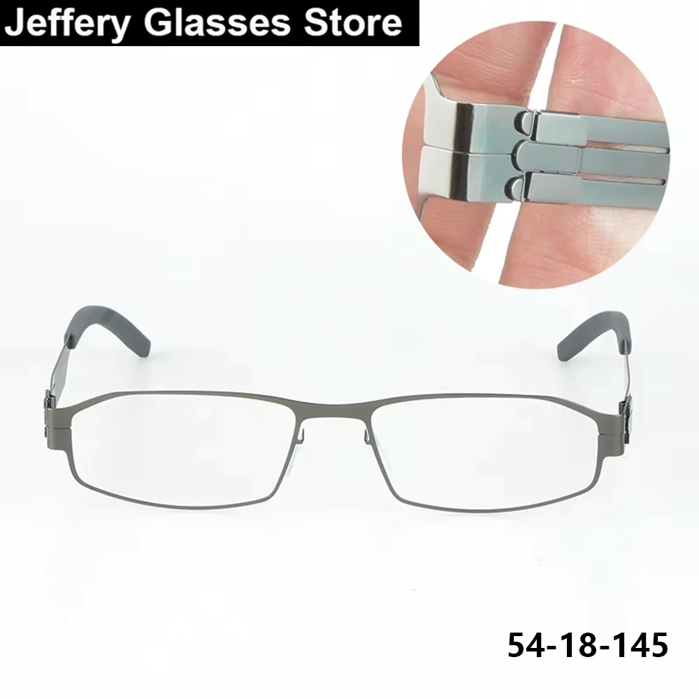 Germany Men Business Screwless Rectangle Glasses Frame Ultralight Optical Myopia Eyeglasses High Quality Prescription Spectacles