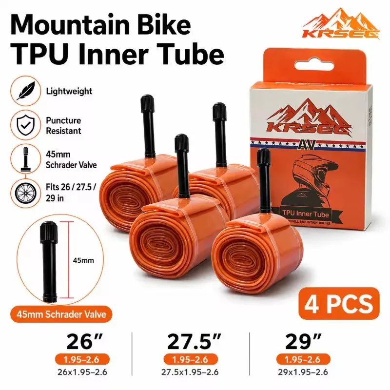 TPU Mountain Bike Inner Tube Ultralight 26 27.5 29 Inch Schrader Valve Anti Puncture Bicycle Tire Cycling MTB Bike Accessories