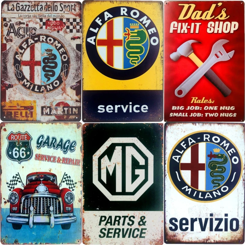 Vintage Metal Tin Signs Motor Oil Gulf Motorcycle Car Tyres Art Pub Poster Garage Shop Gasoline Home Wall Decor