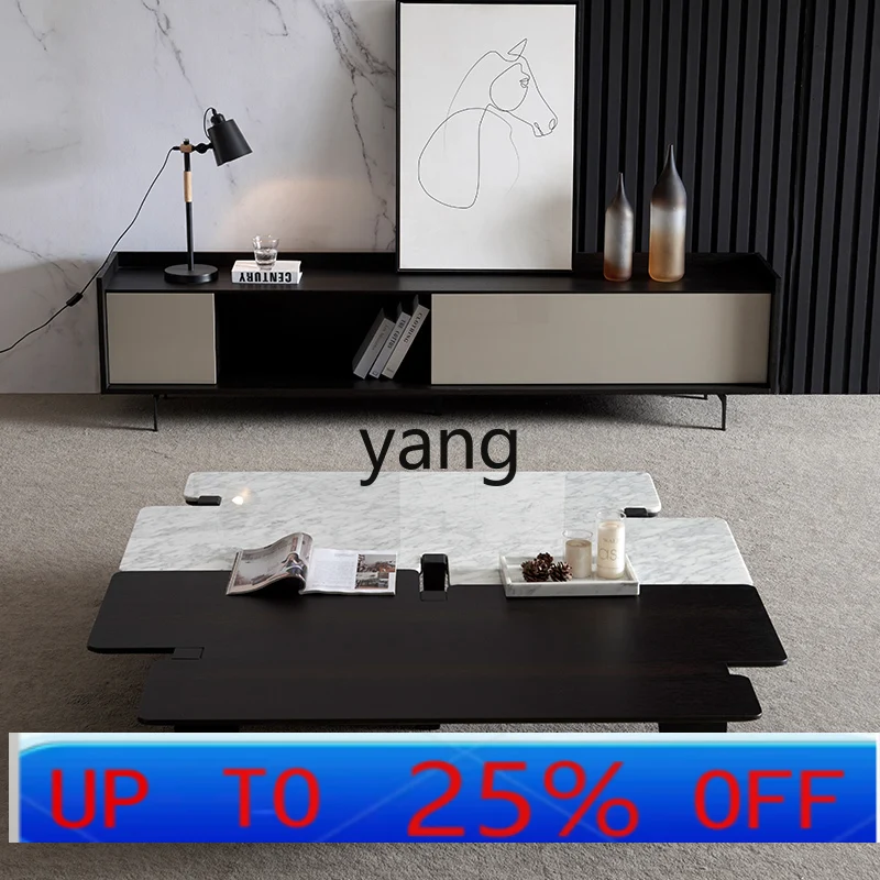 

LMM marble coffee table creative Italian minimalist wabi-sabi style combination coffee table