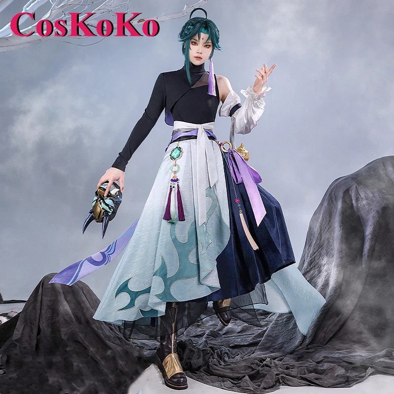 CosKoKo Xiao Cosplay Anime Game Genshin Impact Costume Fashion Handsome Ancient Style Uniform Full Set Party Role Play Clothing