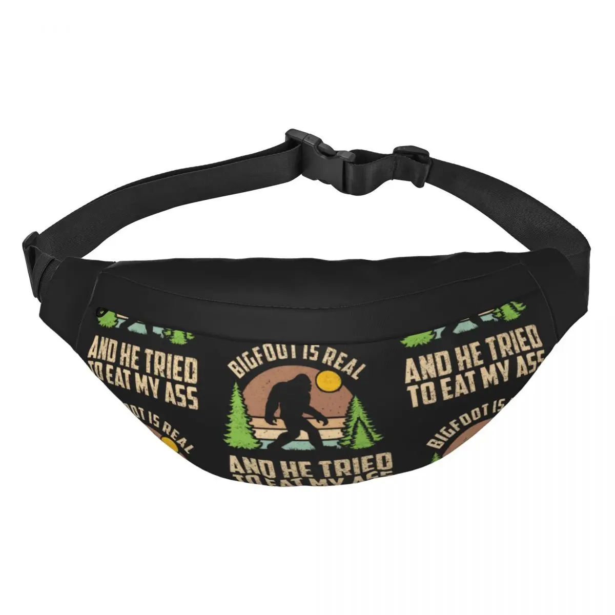 Bigfoot is Real and He Tried to Eat My Ass Unisex Waist Bag Multifunction Sling Crossbody Bags Chest Bags Short Trip Waist Pack