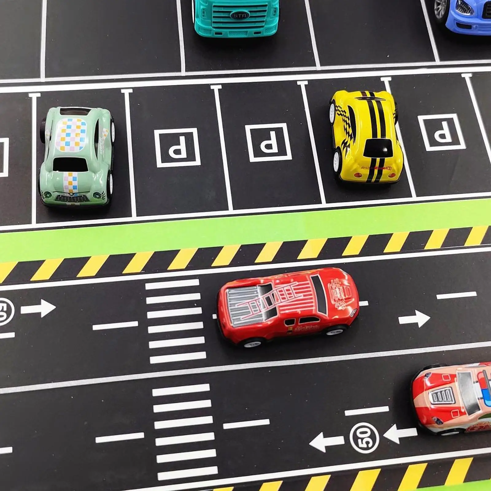 紙製道路テープ-diy-交通標識キット-リアルな車のトラック装飾-多用途ゲームセット-子供用パーティー用