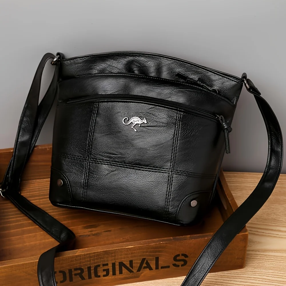 Elegant Vintage Style Shoulder Bag, Faux Leather Multiple Pockets Crossbody Bag, Adjustable Strap, Women's Commuter Work Purse
