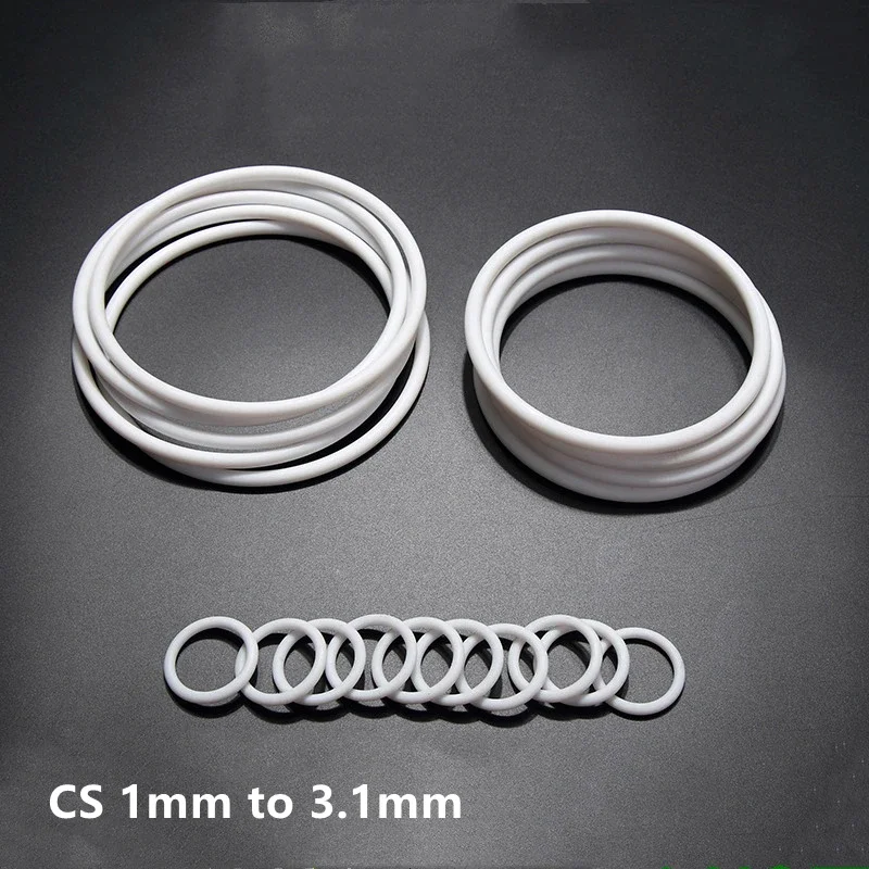 Custom PTFE O-Ring, 10Pcs, CS 1mm - 2mm, Chemical Resistant,High-temperature,Non-stick,Low Friction for Pumps, Flange, Valves