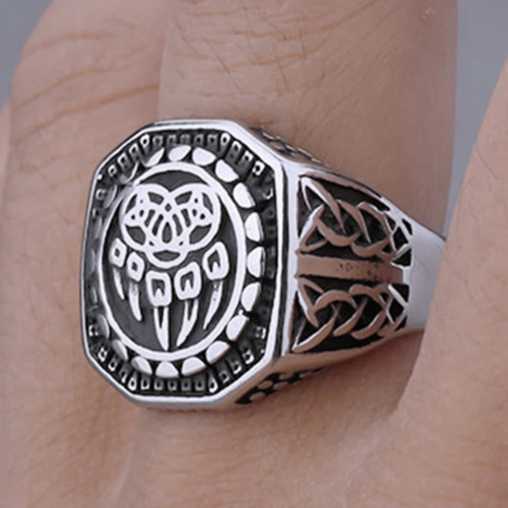 316L Stainless Steel Celtic Rings for Men Amulet Vintage Viking Odin Slavic Bear Claw Ring Punk Biker Jewelry Gift Free Shipping