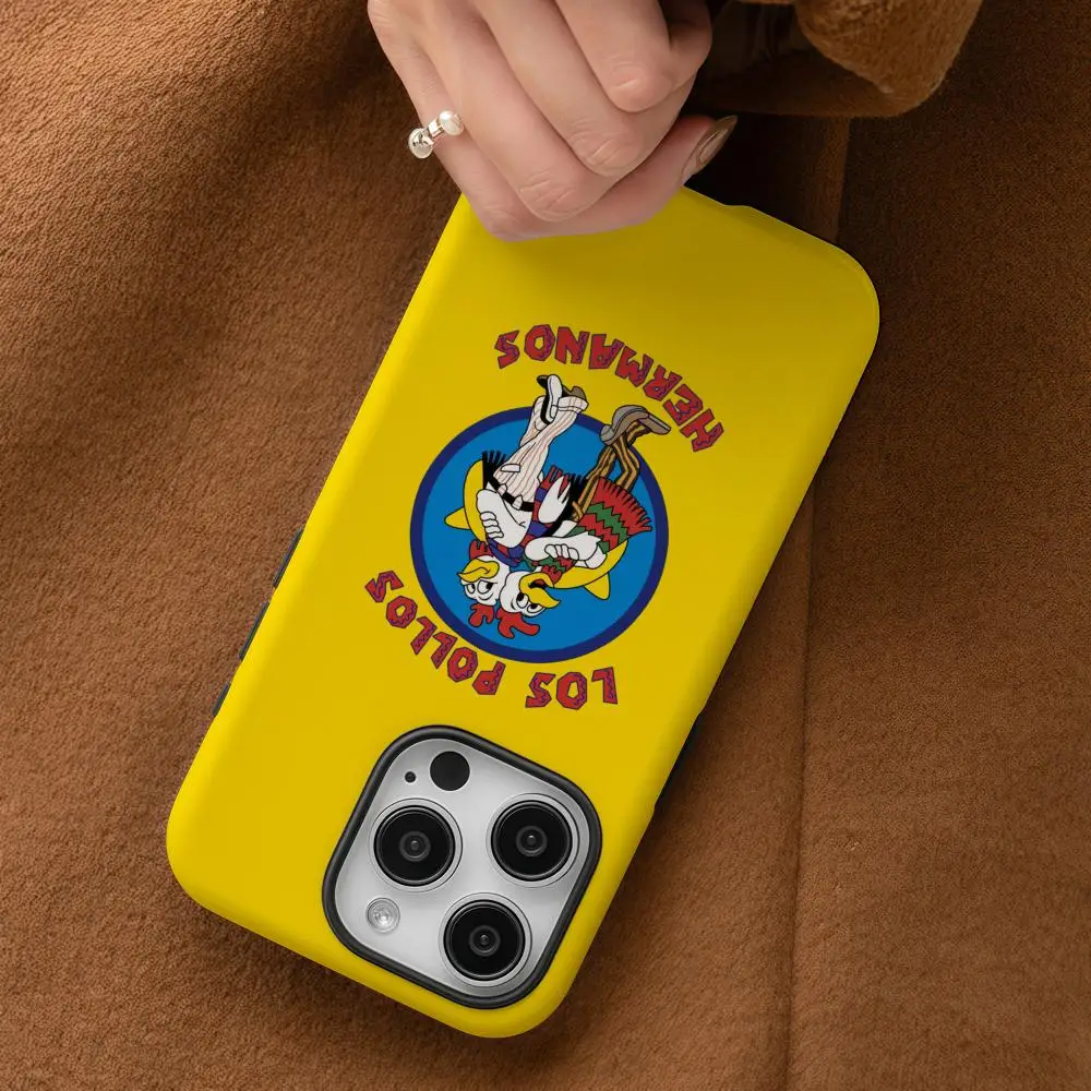 حافظة هاتف لهاتف آيفون 17 16 15 14 13 12 Pro Max Plus لامعة عالية الدقة بطبقة مزدوجة غلاف صلب سائل كسر سيئة لوس بولوس هيرمانوس #2