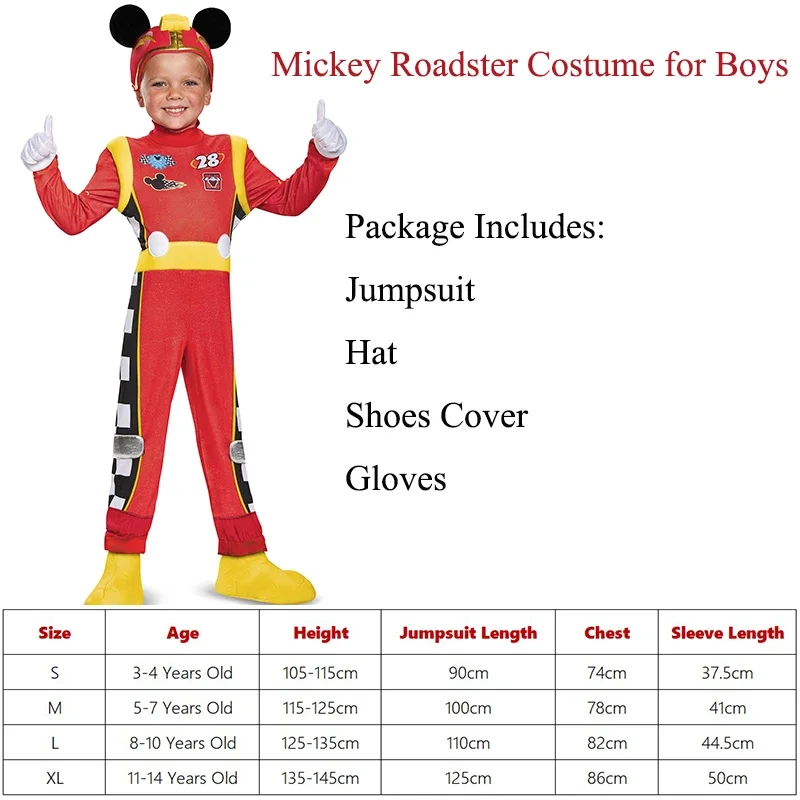 Cute Red Mouse Roadster Costume For Boys Racer Uniform Halloween Costume Kids Toddler Car Driver Outfit For Purim Carnival Party