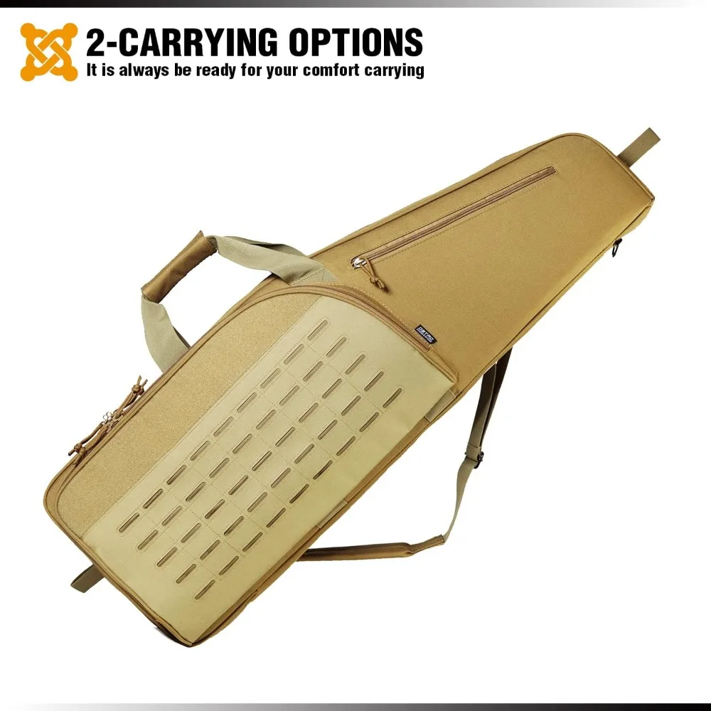 Tactical Single Scoped Long Gun Bag Soft Rifle Case for Shooting Range Outdoor Hunting | US Flag Patch + Universal Gun Holder Included | 35" 41" view 6