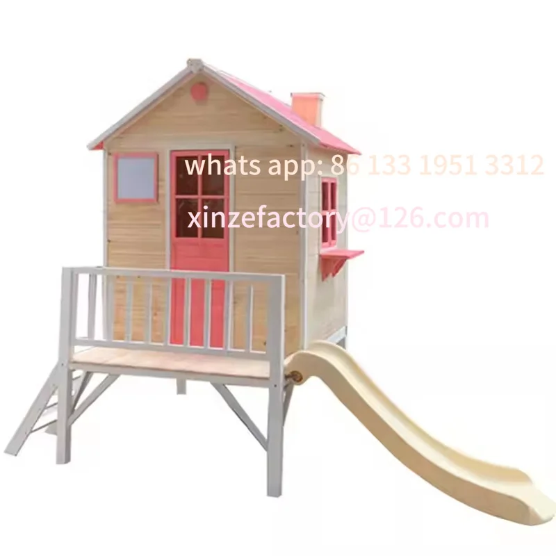 Outdoor preservative wood house courtyard garden children's toys play small house room secret base solid wood cabin
