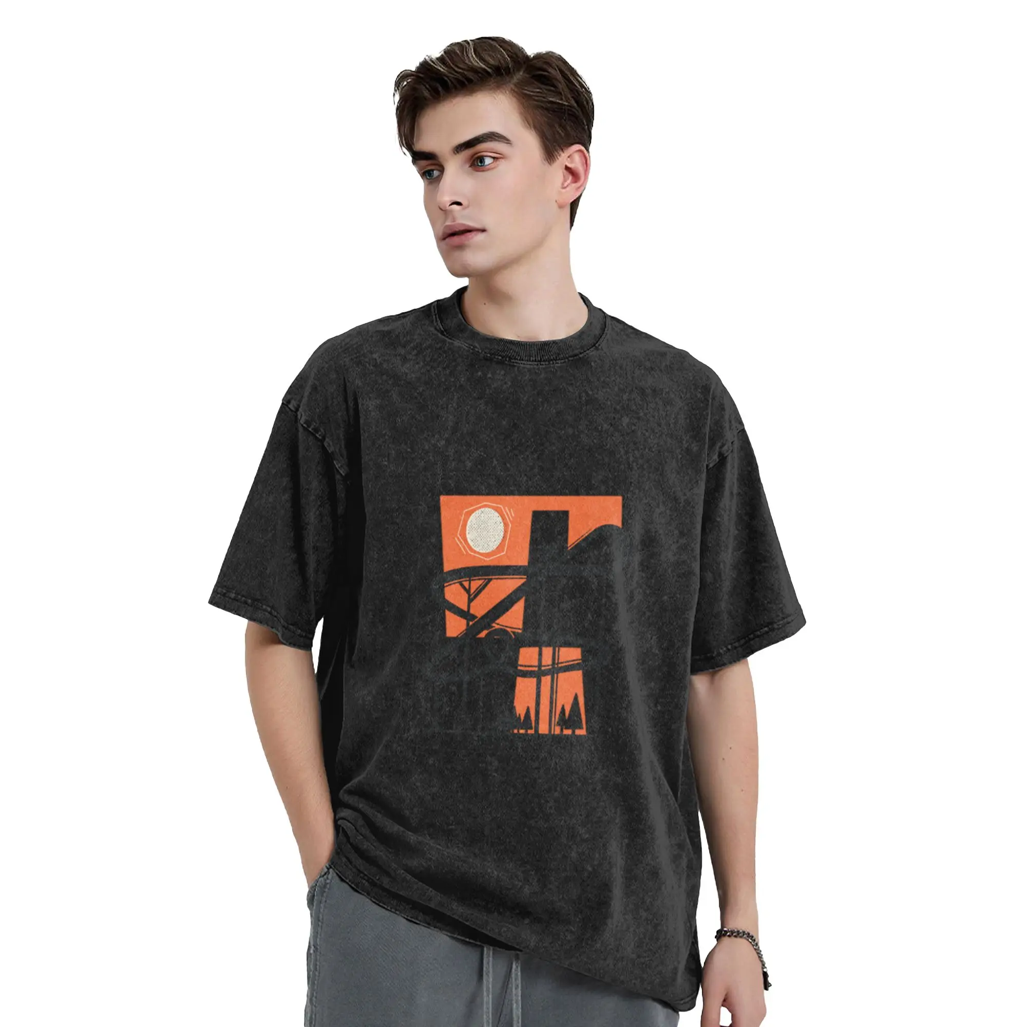 Abstract roller coaster Unique Trendy A Vintage Oversized Cotton T-Shirts