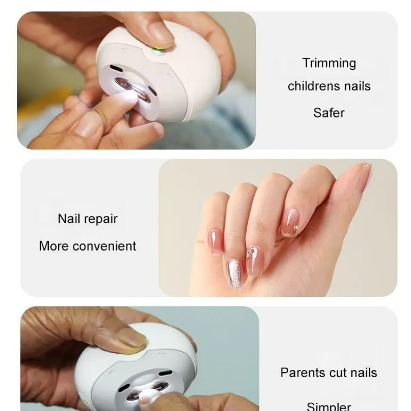 Electric Nail Clipper With Auxiliary Lighting Automatic Nail Grinder for Children and Adult Portable Mini Manicure Tools