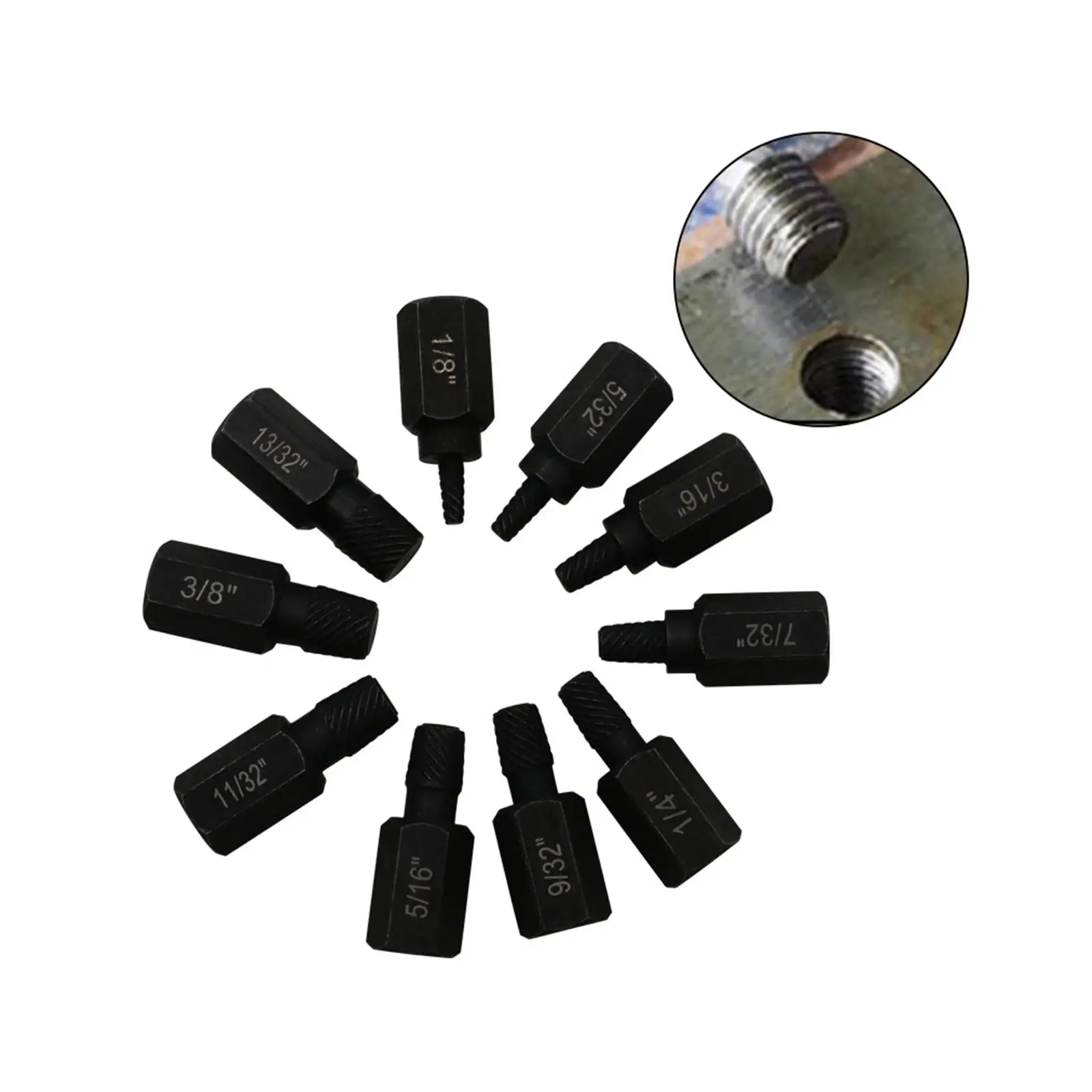 

10 Pieces Steel Damaged Screw Extractor Broken Bolt Remover Demolition Tools Drill Bit