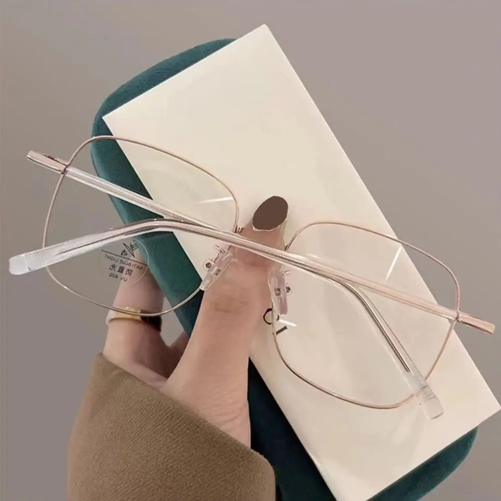 إطار معدني أنيق مضاد للأشعة فوق البنفسجية نظارات الأشعة الزرقاء إطار كبير خفيف للغاية لقصر النظر إطار نظارات العناية بالرؤية للنساء والرجال #5