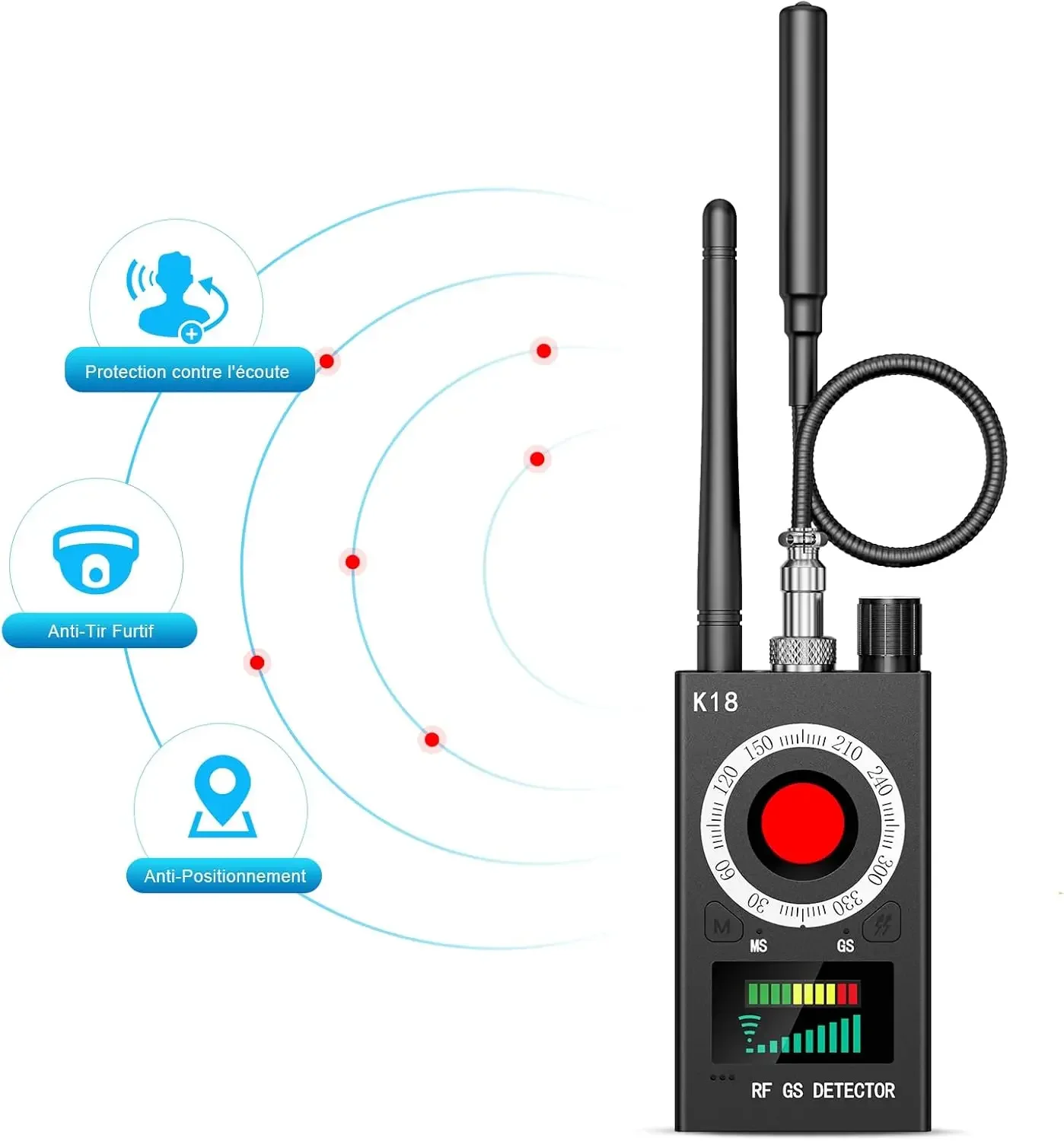 مكافحة التجسس كاميرا كاشف GPS المقتفي ميكروفون مكتشف واي فاي كاميرا خفية علة صغيرة لتحديد المواقع المقتفي الكاشف للمنزل مكتب فندق