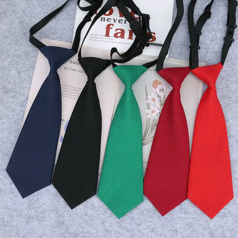 22*7cm Boys Lazy JK Necktie Black Red Solid Korean Women Sweet Grils Student Basic Style School Uniform Classic Shirts Ties