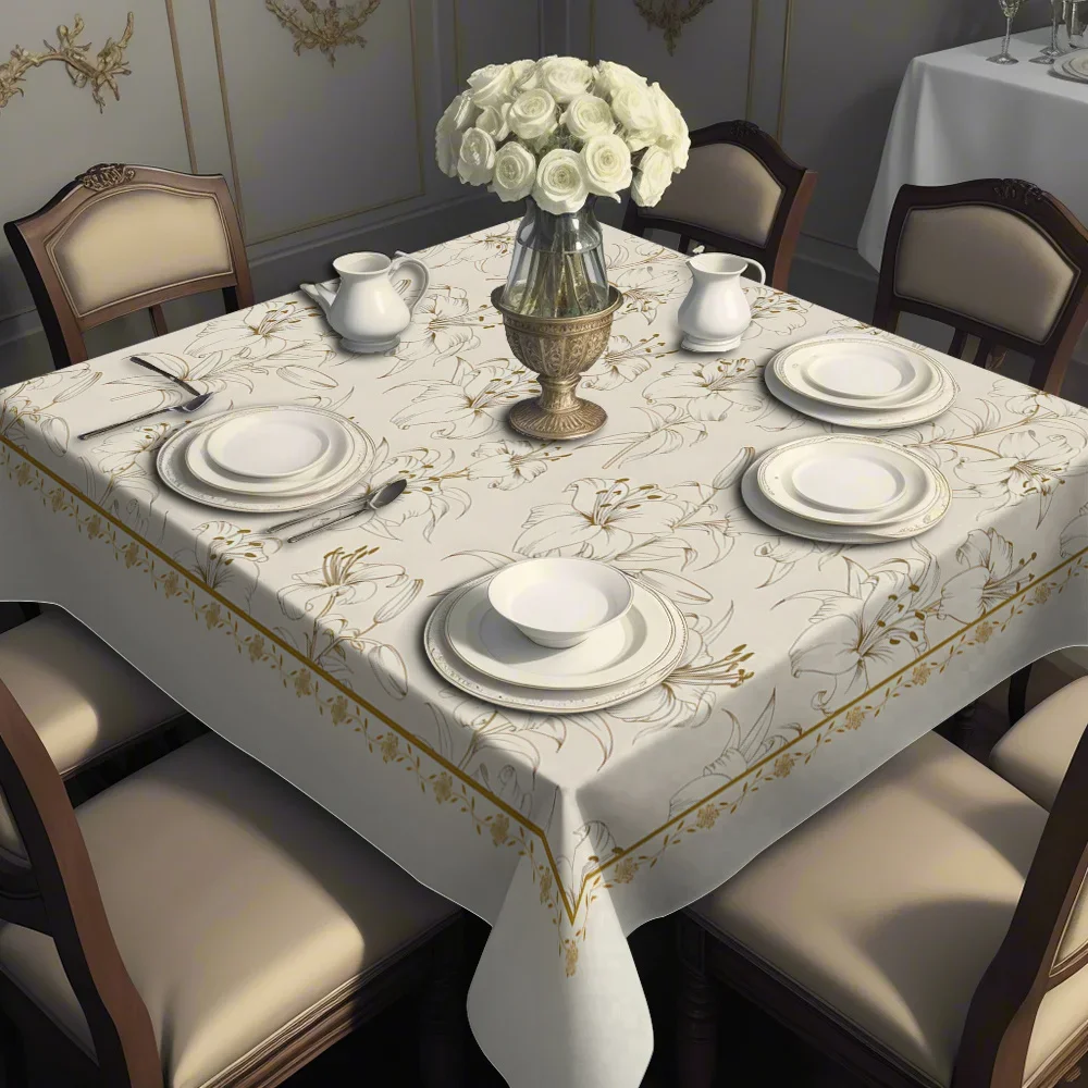 1 piece, a new high-end lightweight square tablecloth with fashionable multi-element printed patterns, yzb