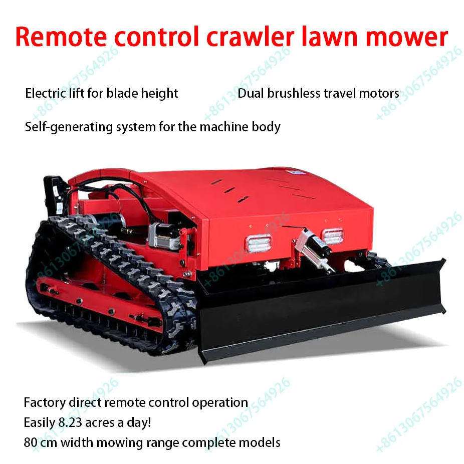 Crawler gasoline hybrid remote control orchard grassland weeding, four-wheel drive lawn mower price is FOB delivery