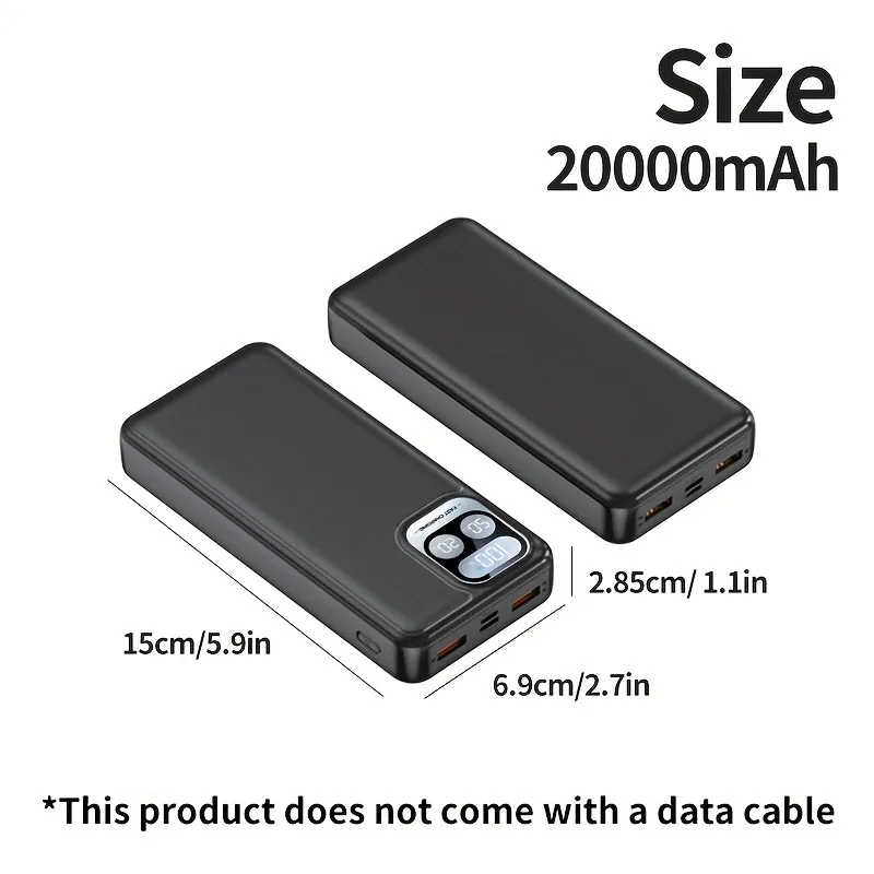 Power Bank da 10000 mAh/20000 mAh con display digitale, uscita 22,5 W, batteria ausiliaria portatile, portatile per viaggi e uso quotidiano