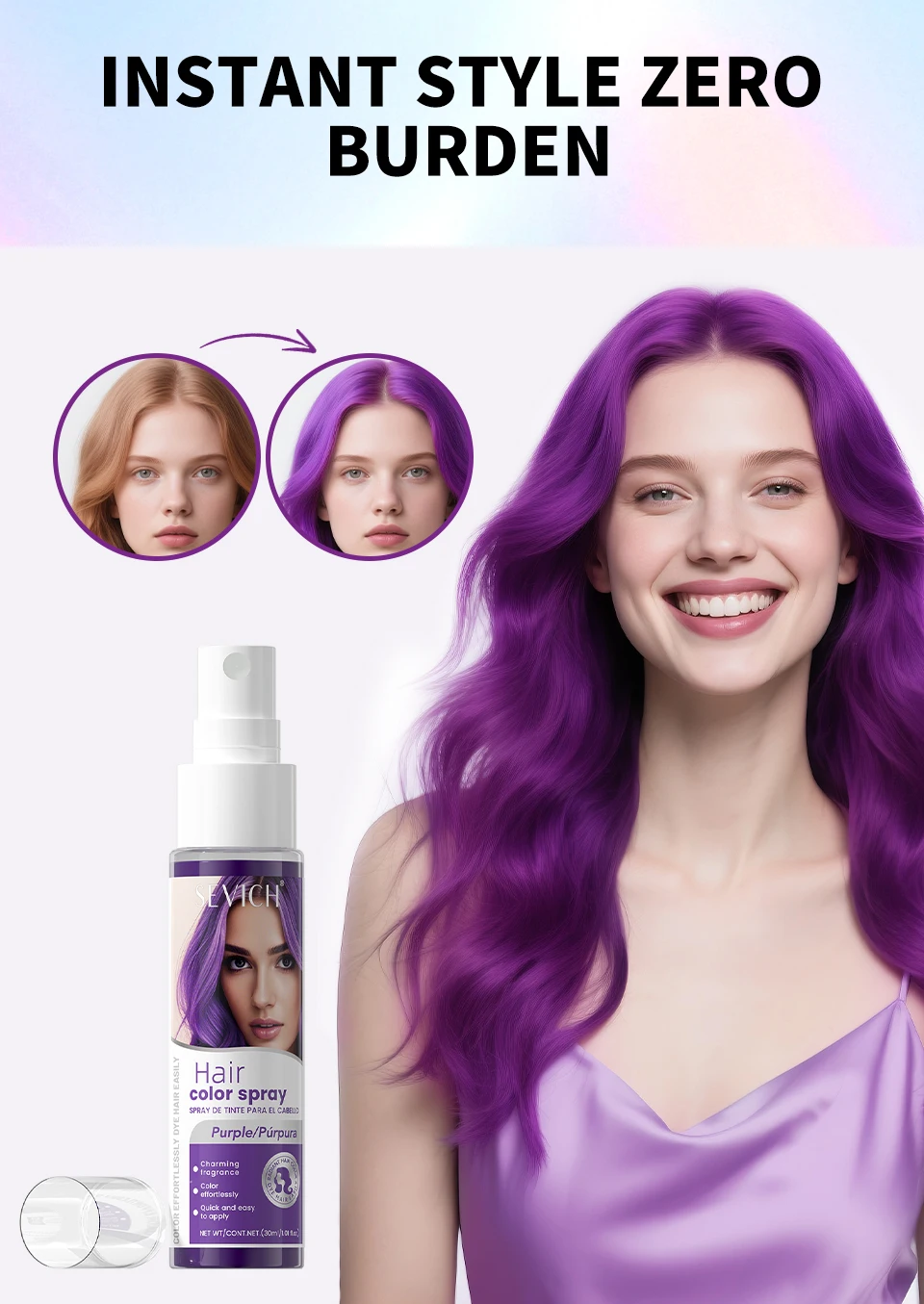 Temporäre Haar Färben Spray Haar Farbe Farbstoff Spray Bunte Haar Styling Produkt 30 ml Für Tägliche Party Cosplay DIY Haar farbe Creme – Detail 5