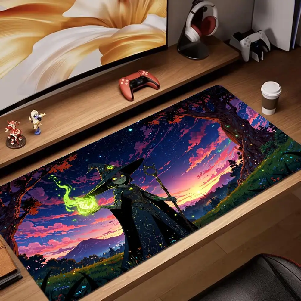 

Цифровой арт-дизайн аниме ведьма коврик для мыши резиновый противоскользящий настольный коврик игровой коврик геймер аксессуары для ПК клавиатура расширение коврик для мыши