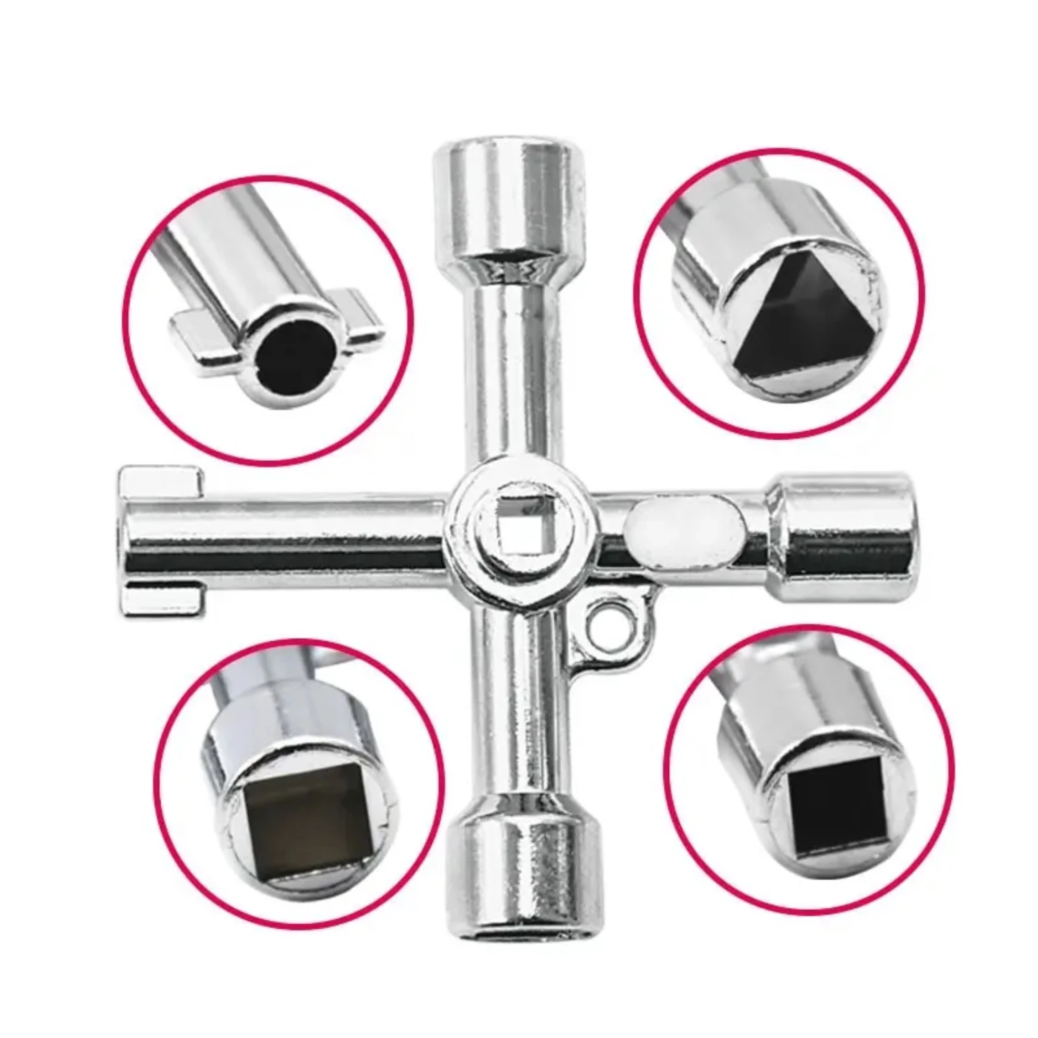 Sturdy and Reliable Solid Alloy 4-Way Triangle Cross Wrench Key for Electrical Elevator Cabinet Valve on Train - Dependable and 