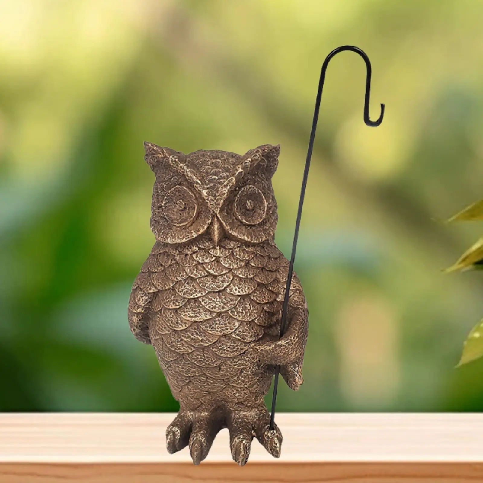 

Garden Owl Statue with Hook Resin Animal Figurine Cute Collections Adornment