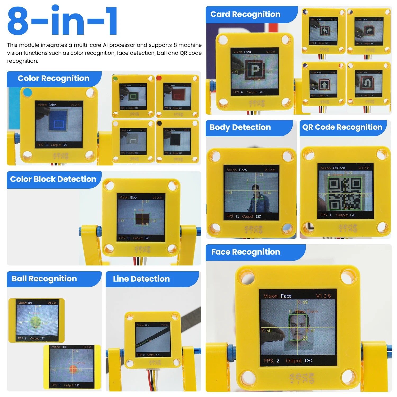Keyestudio STEAM Programming Sengo1 Al Vision Card Maker Extension Kit for ESP32 / Nano / Raspberry Pi Pico