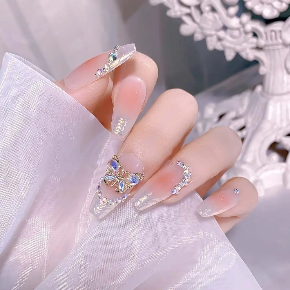 Nail Art Schmuck glänzend koreanische Nail Art Schmetterling Nagel Dekorationen Maniküre Zubehör 3D Nagel bohrer Aurora Nagel Strass