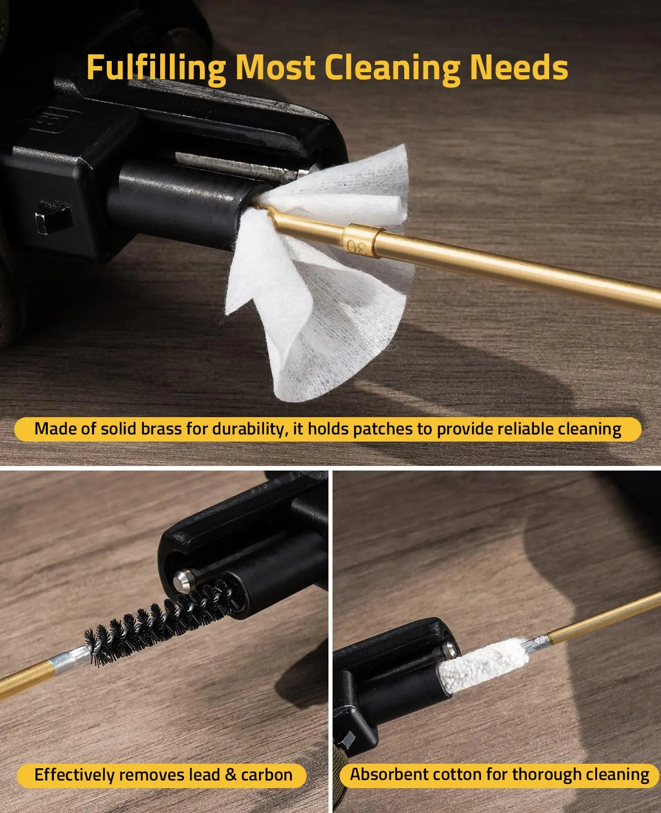 طقم تنظيف المسدس المدمج CVLIFE لـ 9 مم /.22 /.45 /.40 أدوات تنظيف عالمية لمسدس بندقية المسدس