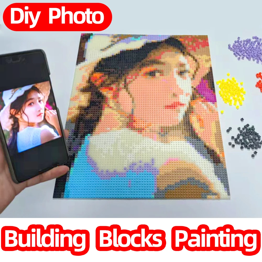 Building Blocks Diy Pixel Mosaic Photo Custom Private Design Portrait Scenery Wall Decoration Special Gifts Painting Art Toys