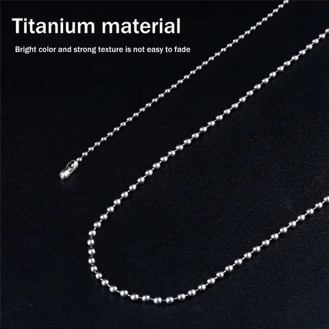 AB7-Pure Titanium Chain Necklace Glass Bead Chain Pendant is Not Easy to Rust Simple Light Weight Titanium Alloy Bracelet-B