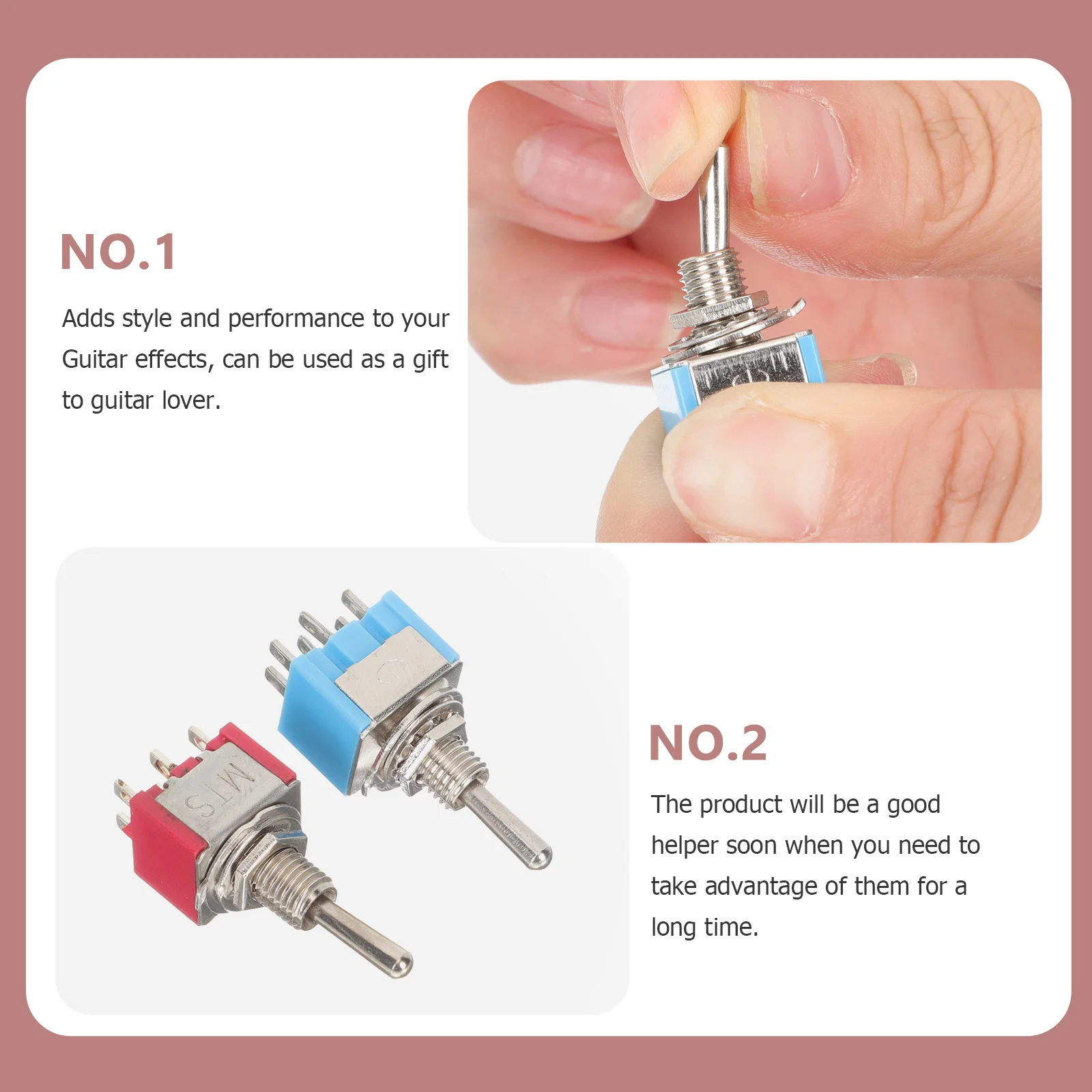 

4pcs Mini Toggle Switch 6-Pin Non-Latching Footswitch Button For Electric Guitar Bass Amplifier Effects Pedal Musical Instrument