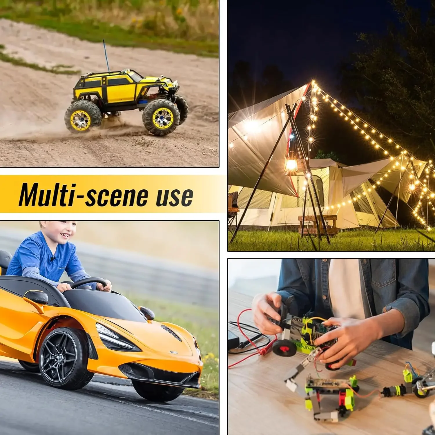 For Parkside X20V TEAM Bttery Power Wheel Connecter DIY Equipped with switch-3 fuse Converte for DIY Remote Control Car Toy