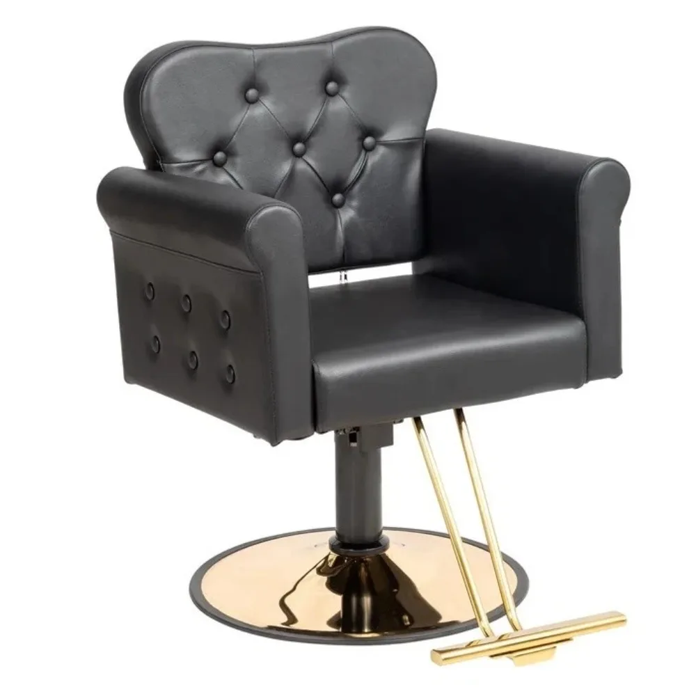 

Barber Chair Hair Salon Chair with Stainless Steel Footrest & Hydraulic Pump