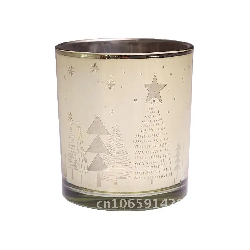 Candle Empty Cup Gold Home Glass Empty Cup Home Christmas Tree Star Electroplating Candle Stand