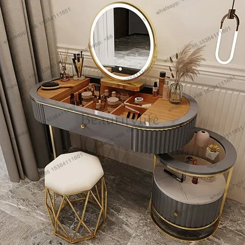 Luxury Charm Dressing Table Luxury Nordic Salon Drawer Nordic Dressing Table Mirror Chair Storage Coiffeuse