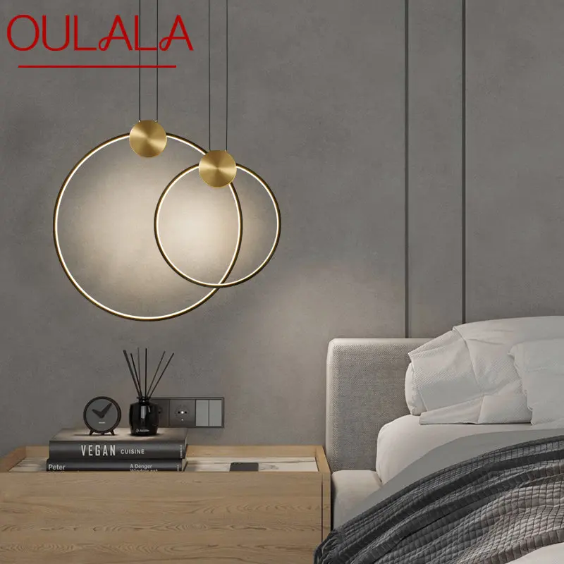 OULALA Modern Brass Pendant Lamp LED 3 Colors Copper Hanging Lights Classic Creative Decor for Hallway Living Bedroom