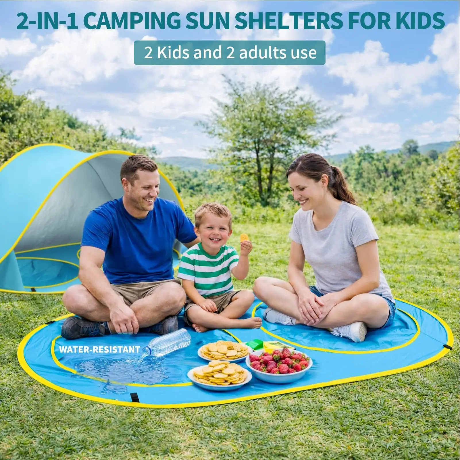 Kid Beach Tent With Pool UV Protection Sun Shelter Kids Pop-up Beach Tent Sun Shade For Outdoor Summer Camping Water Swimming view 3