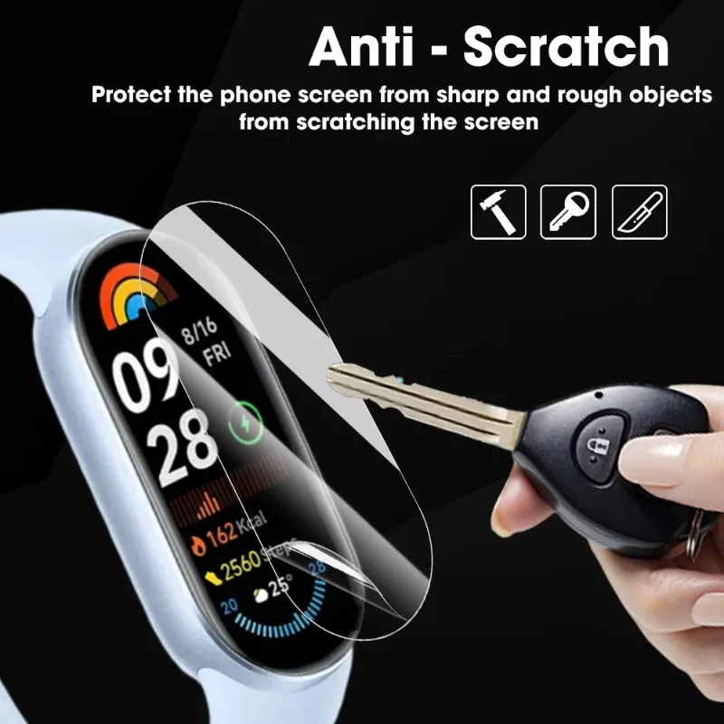 For Xiaomi Band 9 Clear Soft Film Anti Scratch Accessories For Xiaomi Band 8 7 Replaceable Screen Protecive Hydrogel Films