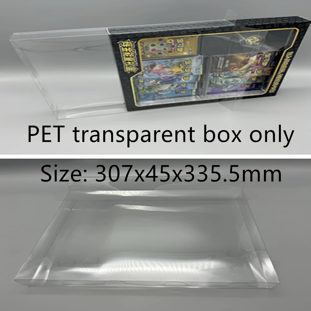 Dustproof Clear Storage Box for Pokémon Trading Card Game Card Display Plastic Protector Case for PTCG PET Transparent Boxes