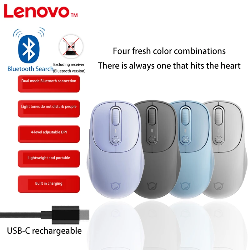 ماوس Xiaoxin Plus ماوس بلوتوث لاسلكي توايلايت رمادي داكن بلوتوث وضع مزدوج ماوس مكتب صامت