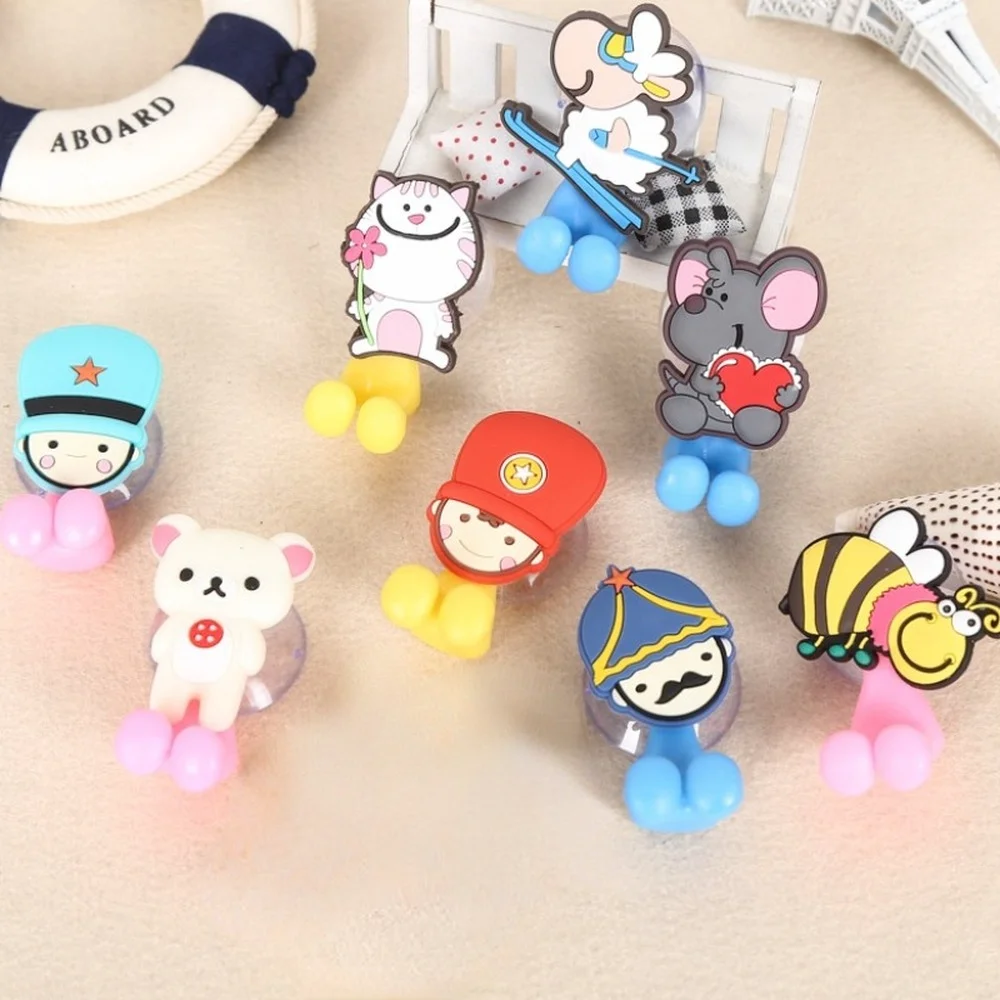 Multifunctional Sucker Toothbrush Holder Suction Hook Cartoon Animal Suction Cup Children Eco-Friendly Bathroom Set Accessories