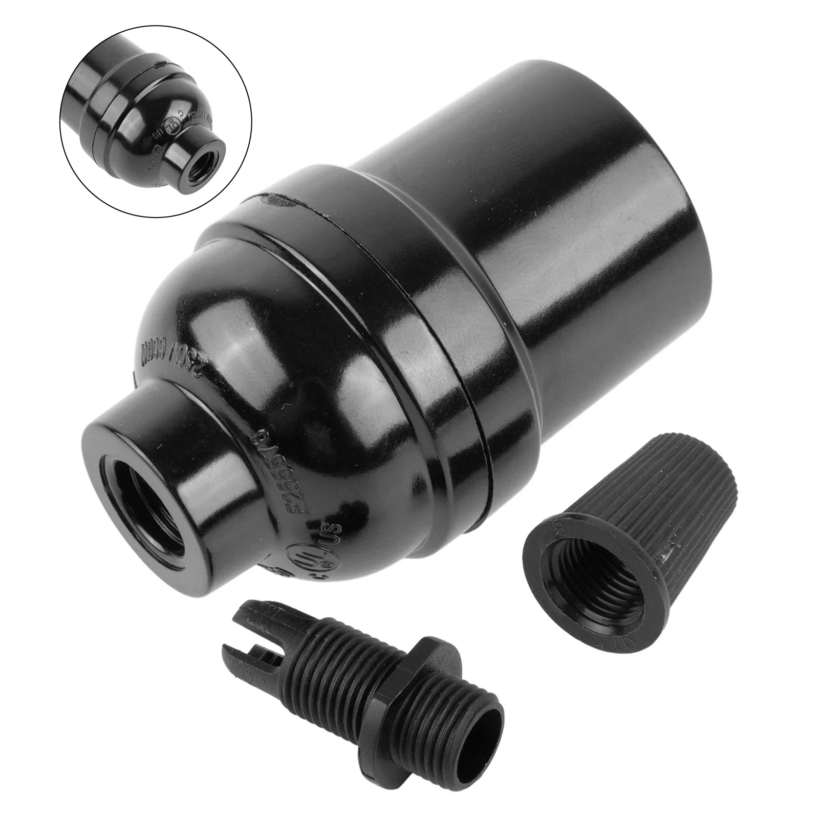 

1 Pc Vintage Bulb Holder E27 Socket Retro Pendant Lamp Base Stand Fittings 110-250V 10A Industry Bakelite For Lighting Supplies