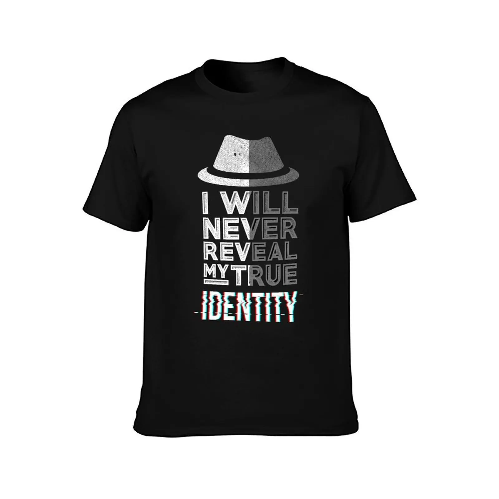 I Will Never Reveal My True Identity Funny Spy Design T-Shirt Basic Casual Short Sleeve Cotton Shirt T-Shirt